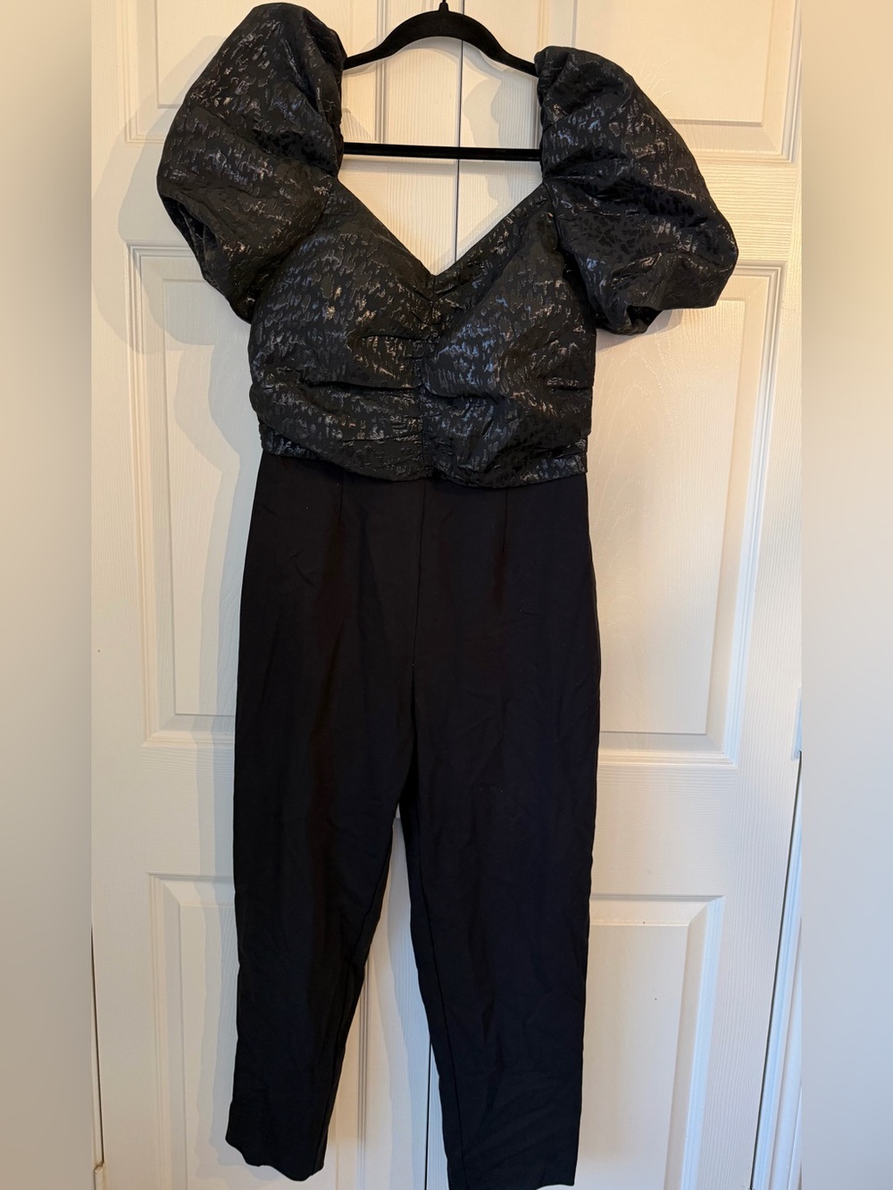 H&M Black Puff-Sleeve Jumpsuit